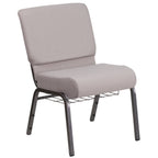 Thumbnail image #1 for Flash Furniture Hercules FD-CH0221-4-SV-GYDOT-BAS-GG Extra-Wide Stacking Church Chair, Gray Dot Fabric, 800 lb Capacity