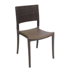 Thumbnail image #1 for Grosfillex Java UT985037 Indoor/Outdoor Stacking Side Chair, Bronze, Synthetic Wicker Back, Resin Seat and Frame Case of 4