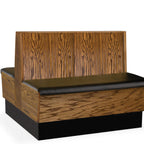Thumbnail image #1 for JustChair Manufacturing JBD-WPF-36-GR2 Double Restaurant Booth, 36"H Wood Frame, Wooden Back, Removable Padded Upholstered Seats