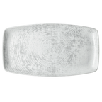 Thumbnail image #1 for Libbey Schonwald, Shabby Chic 9332336-63070 Porcelain Oblong Platter, Narrow Rim, 14-1/8 x 7-7/8 in, Structure Grey