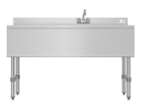 Product image #6 for KoolMore 48-Inch Commercial 3-Compartment Underbar Sink with Left Drainboard, 304 Stainless Steel