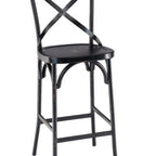 Thumbnail image #1 for G & A Commercial Seating Colmar 989 Commercial Aluminum Bar Stool, Cross Back, Stackable, Footrest, Indoor/Outdoor