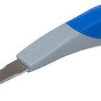 Thumbnail image #2 for JB Prince M989 Oyster Knife, 2" Stainless Steel Blade, 3 Teeth, Blue/Gray Anti-Slip Rubber Handle