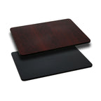 Thumbnail image #2 for Flash Furniture XU-MBT-3048-GG Reversible Rectangular Table Top, 48" x 30", 1-1/8" Thick, Black/Mahogany Laminate, Black T-Mold Edge