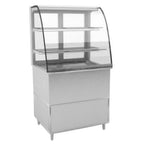 Thumbnail image #1 for RPI Industries Vienna VICD2-27-R-CV-SC-INS Full-Service Curved-Glass Refrigerated Deli Display Case, 31-1/2"W, Self-Contained Bottom-Mount
