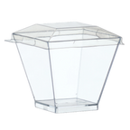 Thumbnail image #2 for JB Prince Comatec R542 2.75 Disposable Square Plastic Dish, 7 oz, Transparent