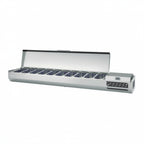 Thumbnail image #1 for Infrico USA ICT-VIP23001/3T Refrigerated Countertop Ingredient Display Case, 90.5", 10 1/3 Pans, Lift-Up Stainless Steel Lid