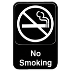 Thumbnail image #1 for Thunder Group PLIS6912BK No Smoking Information Sign, Self-Adhesive, White Lettering on Black, 6" x 9" Case of 72
