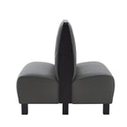Thumbnail image #2 for ATSMFG ATS AT&S-QAD-K42-BT-GRY Double Restaurant Booth, 42"H, Button-Tufted Gray Upholstery, Dark Walnut Elm Wood Top & End Caps