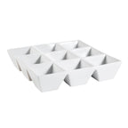 Thumbnail image #1 for CAC China Cmp CMP-SQ9 Porcelain Square Compartment Tray, 9 Compartments, 4 oz Each, 9 x 9 x 2 in 1 Dozen