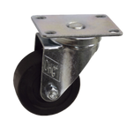 Thumbnail image #1 for Component Hardware CMR1-4KPN Medium-Duty Rigid Plate Caster, 4" Rubber Wheel, No Brake, 250 lb Capacity