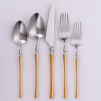 Thumbnail image #1 for Kadra Kitchenware Vikko Dine VF-30-IGS-SET-W 20-Piece Flatware Set, Service for 4, Brushed Gold, 18/10 Stainless Steel Case of 6