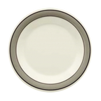 Thumbnail image #1 for G.E.T. Diamond Cambridge WP-6-CA . . Melamine Plate, 6-1/2" Round, Wide Rim, White with Gray Rim Dozen Case of 4 Dozen