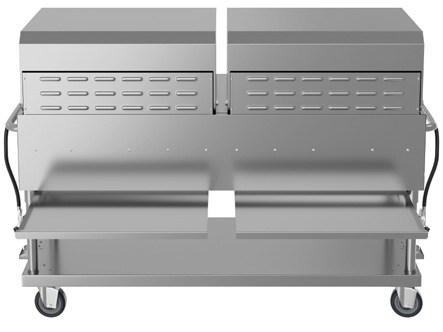 Product image #6 for KoolMore 72-Inch Mobile 10-Burner Commercial Outdoor Propane Grill with Two 36-Inch Roll Dome Covers