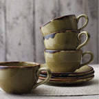 Thumbnail image #2 for Cardinal Harvest Green By Dudson HG165 6-1/2" Round Vitrified Ceramic Coupe Plate 1 Dozen