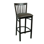 Thumbnail image #1 for JustChair Manufacturing WL38130-VS Commercial Bar Stool, Armless Slat Back, Veneer Seat, Wood-Look Metal Frame
