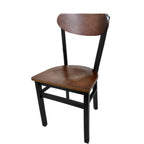 Thumbnail image #1 for Oak Street CM-262 Stackable Dining Chair, Kidney-Shaped Wood Back, Black Powder-Coat Steel Frame