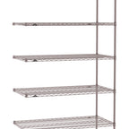 Thumbnail image #1 for Metro Super Erecta SE-1872K4-74-A5 Add-On Wire Shelving Unit, 72"W x 18"D x 74"H, 600 lb. capacity per shelf, 2000 lb. capacity per unit, 1" shelf