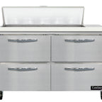 Thumbnail image #1 for Continental Refrigerator SW48N10C-D 48" 2-Section Refrigerated Sandwich Prep Table with 4 Drawers and 10-Pan Top