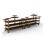 Thumbnail image #1 for Steelite International Mogogo, Modular MGCMLB08WBXW 3-Tier Rectangular Modular Display Station, Bengali Mango Wood Laminate, 180-1/2" x 38" x 54"H