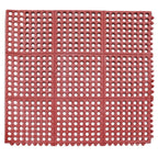 Thumbnail image #1 for New Star Foodservice Inc. 54507 Interlocking Anti-Fatigue Rubber Floor Mat, 36 x 36 in, Red, Mesh Design Case of 42