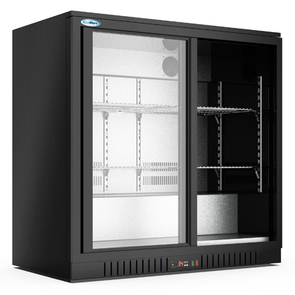 Product image #7 for KoolMore 35.4-Inch Wide Two-Section Back Bar Refrigerator, 7.4 Cu. Ft., Black, Sliding Glass Doors