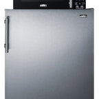 Thumbnail image #1 for Summit Commercial Summit Appliance MRF6BK2SSA Combination Refrigerator/Microwave, 5.8 cu. ft. Refrigerator, 700W, 24 in. Wide