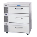 Thumbnail image #1 for Randell Storage & Display FX-3SS-290 Flexible Refrigerator/Freezer Work Table, 1 Section, 3 Drawers, Stainless Steel, Self-Contained