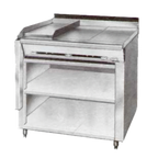 Thumbnail image #1 for Montague Company Legend 36-1G 36-Inch Commercial Gas Range with 12-Inch Griddle, Two Hot Tops, and Open Cabinet Base