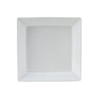 Thumbnail image #1 for Tuxton China Pacifica FPH-0965 White Porcelain Square Plate, 9-3/4", Wide Rim 1 Dozen