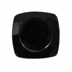 Thumbnail image #1 for CAC China Clinton R-SQ6-BLK Black Stoneware Round-in-Square Plate, 6-7/8" Case of 3 Dozen