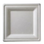 Thumbnail image #1 for Tableware Solutions USA Q2025 Biodegradable Square Disposable Plate, 10-1/4" x 10-1/4", White Plant Fiber Case of 50