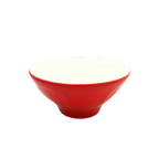 Thumbnail image #1 for Korin Inc BWL-282 Footed Ceramic Bowl, 45 oz, 8" Round, White Interior and Matte Red Exterior