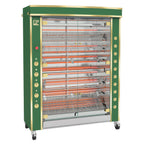 Thumbnail image #2 for Rotisol USA GrandFlame GF1375-8E-LUX Electric Floor-Model Rotisserie Oven, 40-48 Chicken Capacity, 8 Stainless Steel V-Shaped Spits, Black Enamel