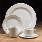 Thumbnail image #2 for 1880 Hospitality Impressions by Oneida® R4010000125 7-1/4-Inch Round Porcelain Plate with Embossed Rim, Bright White Case of 3 Dozen