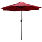Thumbnail image #1 for Flash Furniture GM-402003-RED-GG 9 ft Round Patio Umbrella with Crank Lift and Tilt, Red Polyester Cover