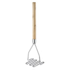 Thumbnail image #1 for CAC China PMSW-18T Rectangular Potato Masher with Wooden Handle, 18-inch Case of 12