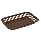 Thumbnail image #1 for TableCraft Products Grande 1077BR Rectangular Brown Plastic Platter Basket, 10-3/4" x 7-3/4" x 1-1/2" Case of 36