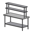 Thumbnail image #1 for Pacific Stainless Products WT4830D12IS 48" x 30" Stainless Steel Work Table with Overshelf, Flat Top and Undershelf