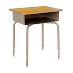 Thumbnail image #1 for Flash Furniture FD-DESK-GY-MPL-GG Adjustable-Height Student Desk with Maple Laminate Top and Open Metal Book Box