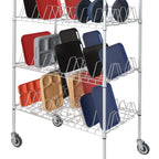 Thumbnail image #6 for Channel Manufacturing W3TD-3 Mobile Aluminum Wire Glass/Oval Tray Drying Rack, 3 Shelves, 45-Tray Capacity, 2.75-Inch Slots