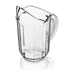 Thumbnail image #1 for New Star Foodservice Inc. 46229 60 oz Clear Polycarbonate Water Pitcher with Handle and 3 Spouts Case of 12