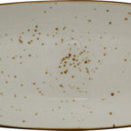 Thumbnail image #1 for International Tableware Splash™ SH-34-CR Stoneware Rectangular Platter, 9" x 4-3/8", Hand-Painted Reactive Glaze Case of 2 Dozen