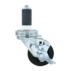 Thumbnail image #1 for BK Resources 3SBR-2RA-HR-TLB 3-Inch Hard Rubber Swivel Stem Caster with Top Lock Brake, 300 lb Capacity, 1-1/4-Inch Expanding Stem