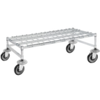 Thumbnail image #1 for 1880 Hospitality Focus Foodservice FFMDR2460CH Mobile Chrome Wire Dunnage Rack, 800 lb Capacity, 24 x 60 x 12-1/2 in H