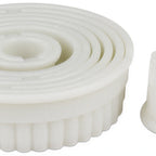 Thumbnail image #1 for JB Prince T301 Fluted Round Cookie Cutter Set, Nesting, Polyglass Plastic, 9-Piece, 3/4–4 in Diameter