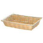 Thumbnail image #1 for TableCraft Products 1192W Rectangular Hand-Woven Polypropylene Cord Basket, Natural, 18 x 12-1/4 x 3 Inch Case of 6
