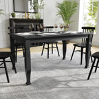 Thumbnail image #2 for Flash Furniture KER-T-799-BLK-60-GG Rectangular Solid Wood Dining Table, 60"L, Black Finish, Turned Wooden Legs