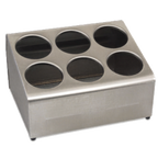 Thumbnail image #1 for Alegacy Foodservice Products TC6S 6-Compartment Stainless Steel Silverware Caddy Organizer