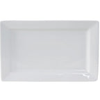 Thumbnail image #1 for Tuxton China Santorini GSP-551 Rectangular Porcelain Plate, White, 11" x 7" x 1-1/8" H 1 Dozen
